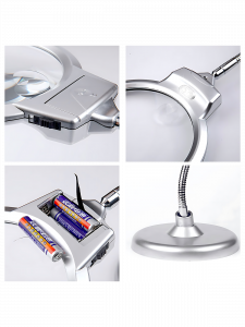 Лупа настольная с подсветкой на гибкой ноге Орбита INL50